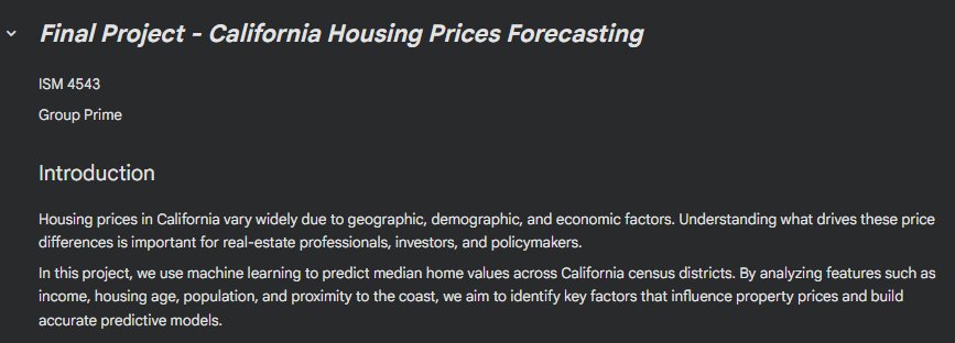 California Housing Project